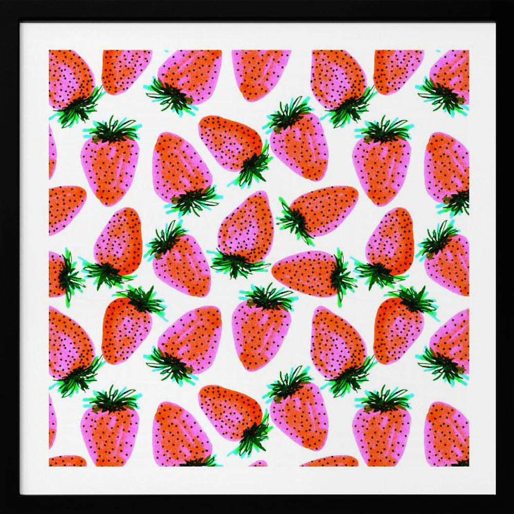 Lavendelrote Erdbeeren Früchte | Poster - Kunstdruck