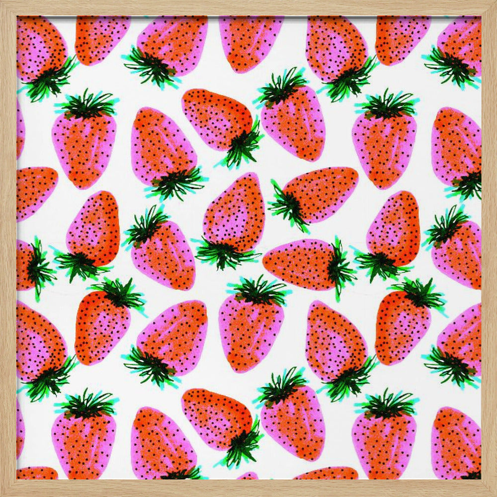 Lavendelrote Erdbeeren Früchte | Poster - Kunstdruck