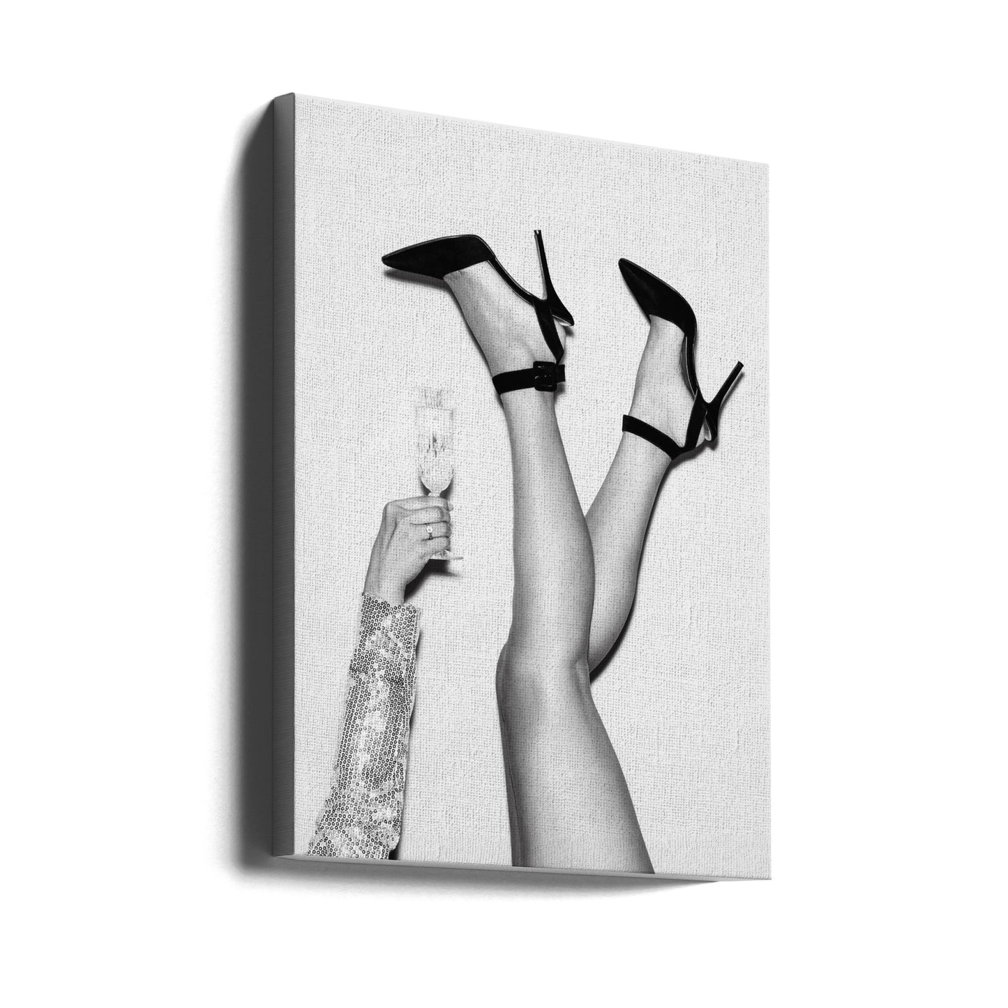 Samppanjalat mustavalkoinen | Canvastaulut