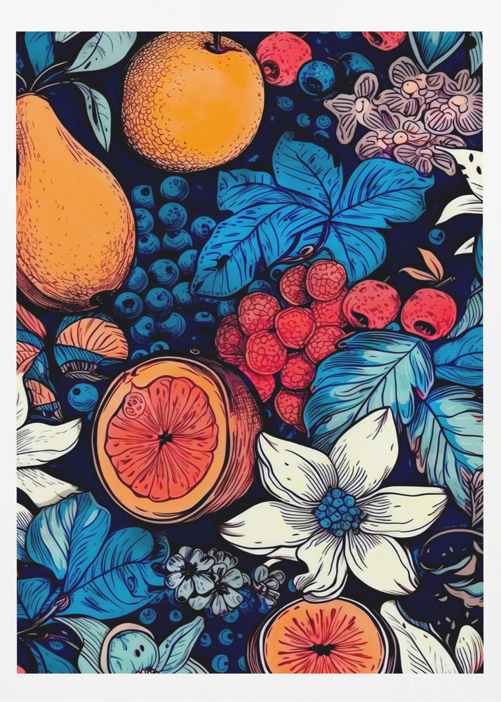 Kukkia ja hedelmiä 6 | Julisteet - Taidevedokset