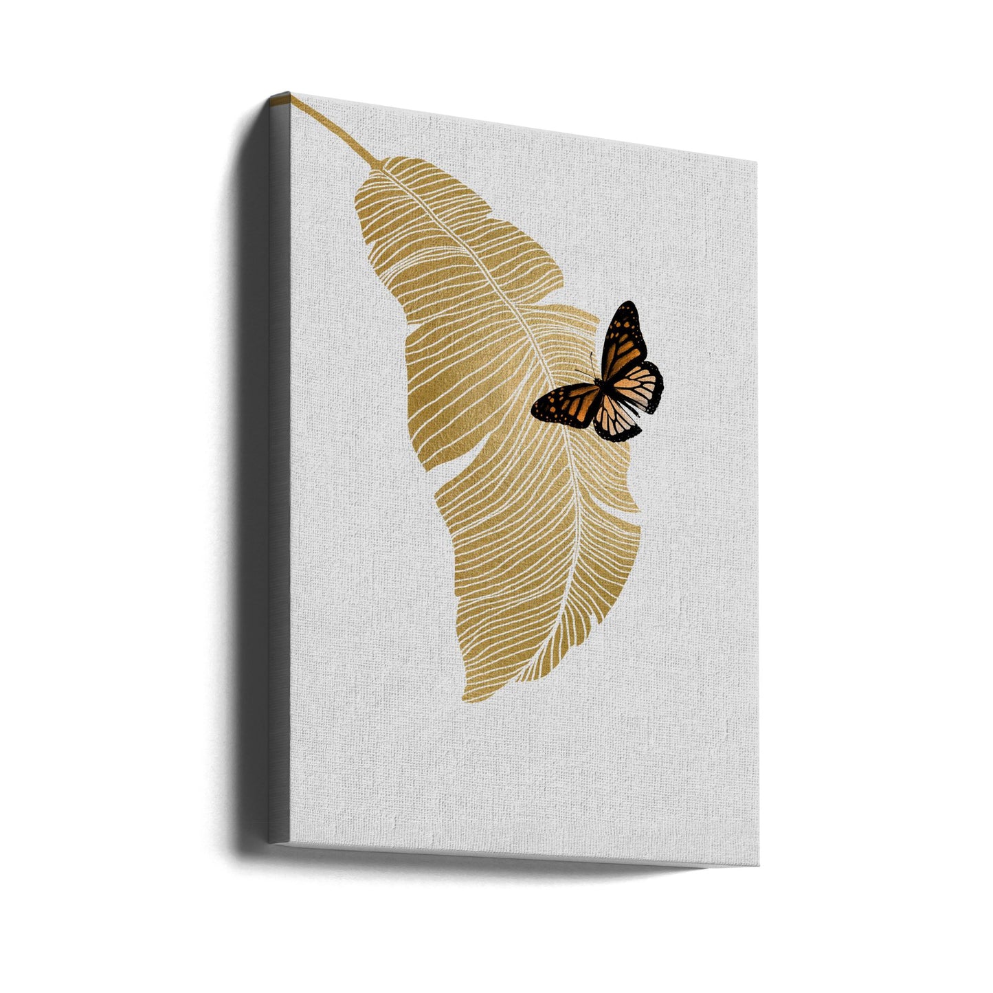 Farfalla e foglia di palma | Stampe su Tela
