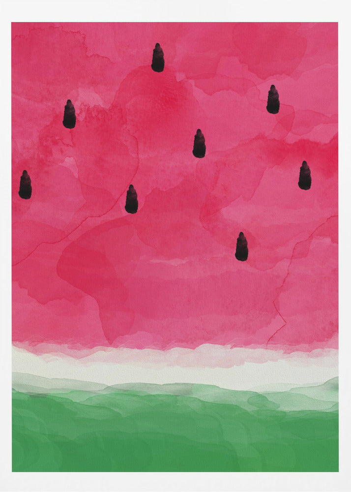 Wassermelone Abstrakt A0 | Poster - Kunstdruck