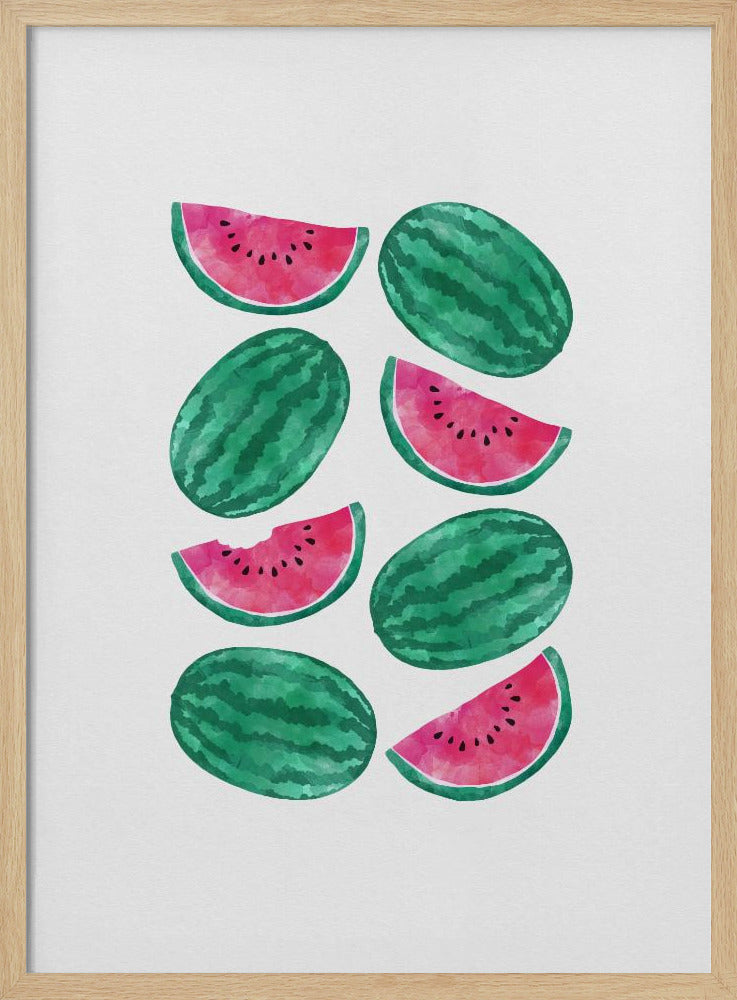 Wassermelonen-Menge | Poster - Kunstdruck