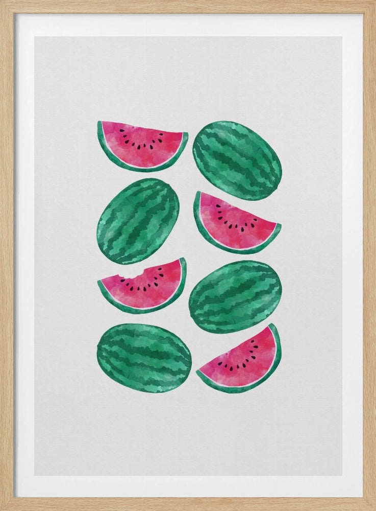 Wassermelonen-Menge | Poster - Kunstdruck