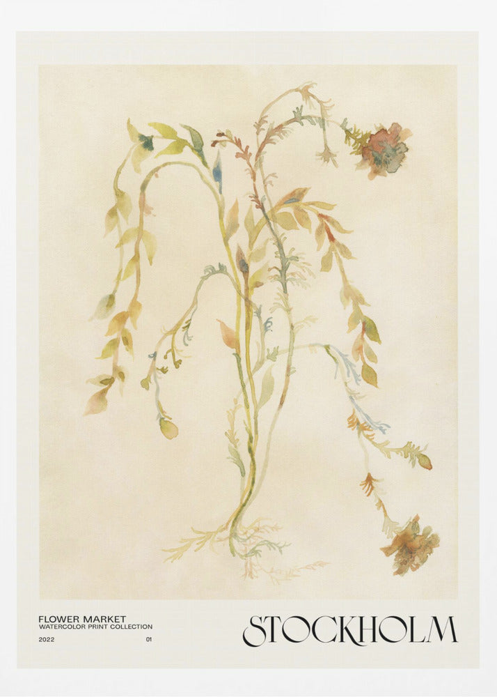 Aquarelldrucksammlung. Blumenmarkt – Stockholm | Poster