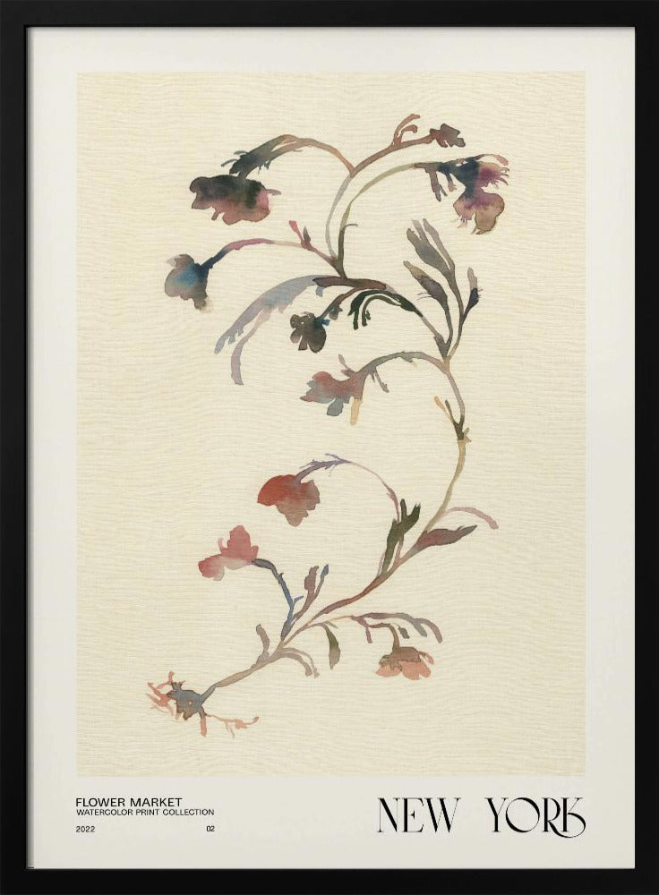 Aquarelldruck-Sammlung. Blumenmarkt – New York | Poster