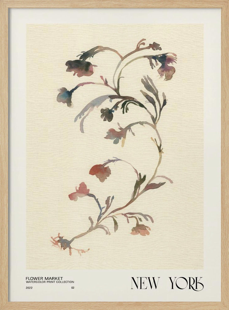 Aquarelldruck-Sammlung. Blumenmarkt – New York | Poster