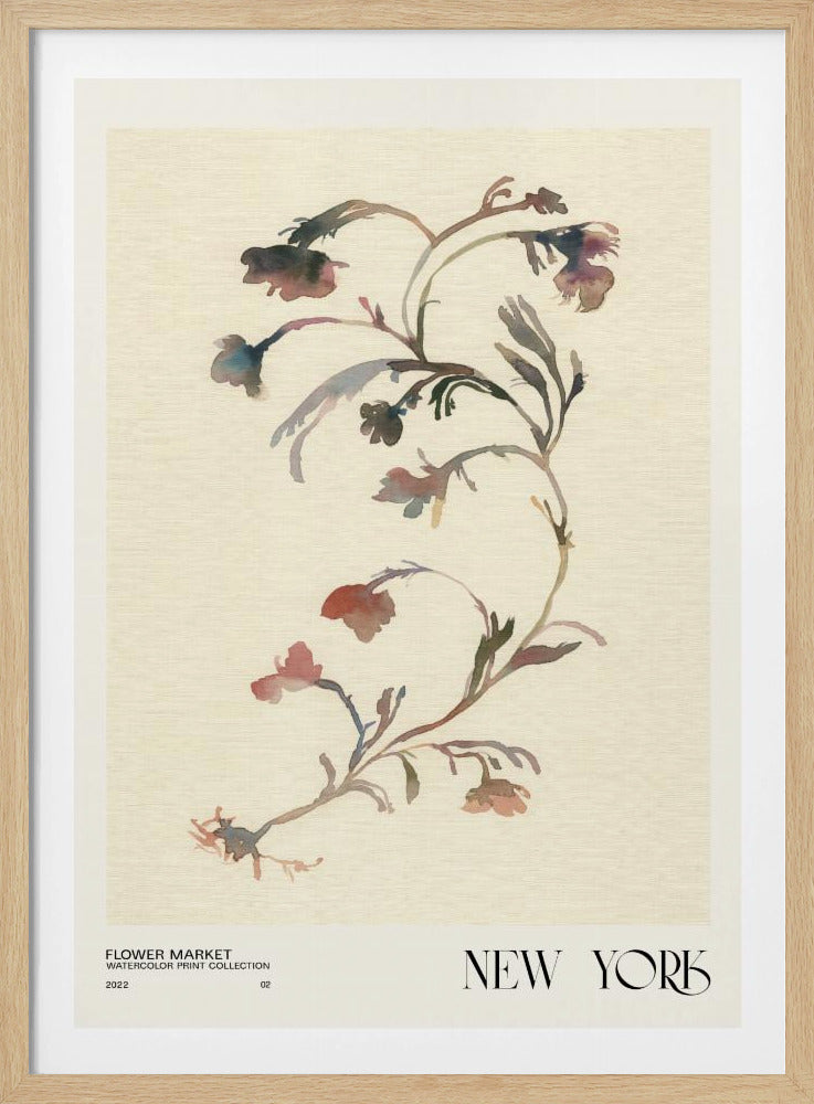 Aquarelldruck-Sammlung. Blumenmarkt – New York | Poster