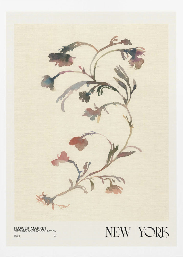 Aquarelldruck-Sammlung. Blumenmarkt – New York | Poster