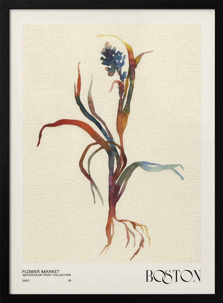 Aquarelldruck-Sammlung. Blumenmarkt – Boston | Poster