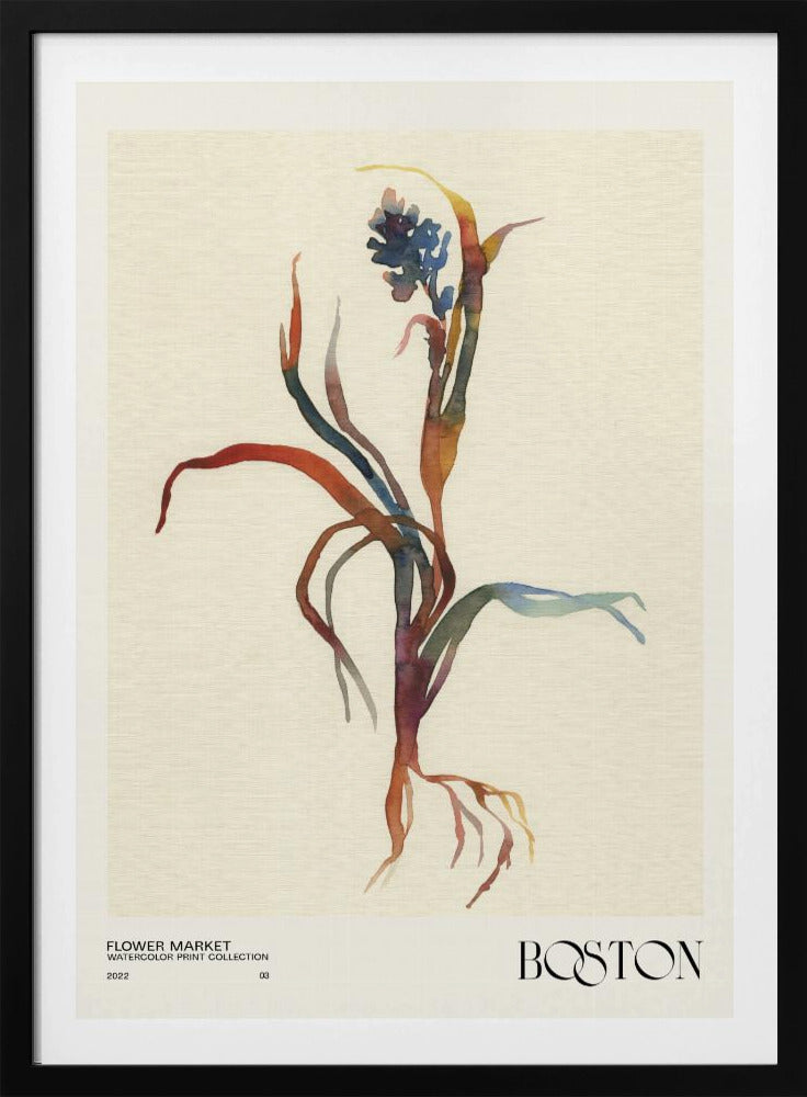 Aquarelldruck-Sammlung. Blumenmarkt – Boston | Poster