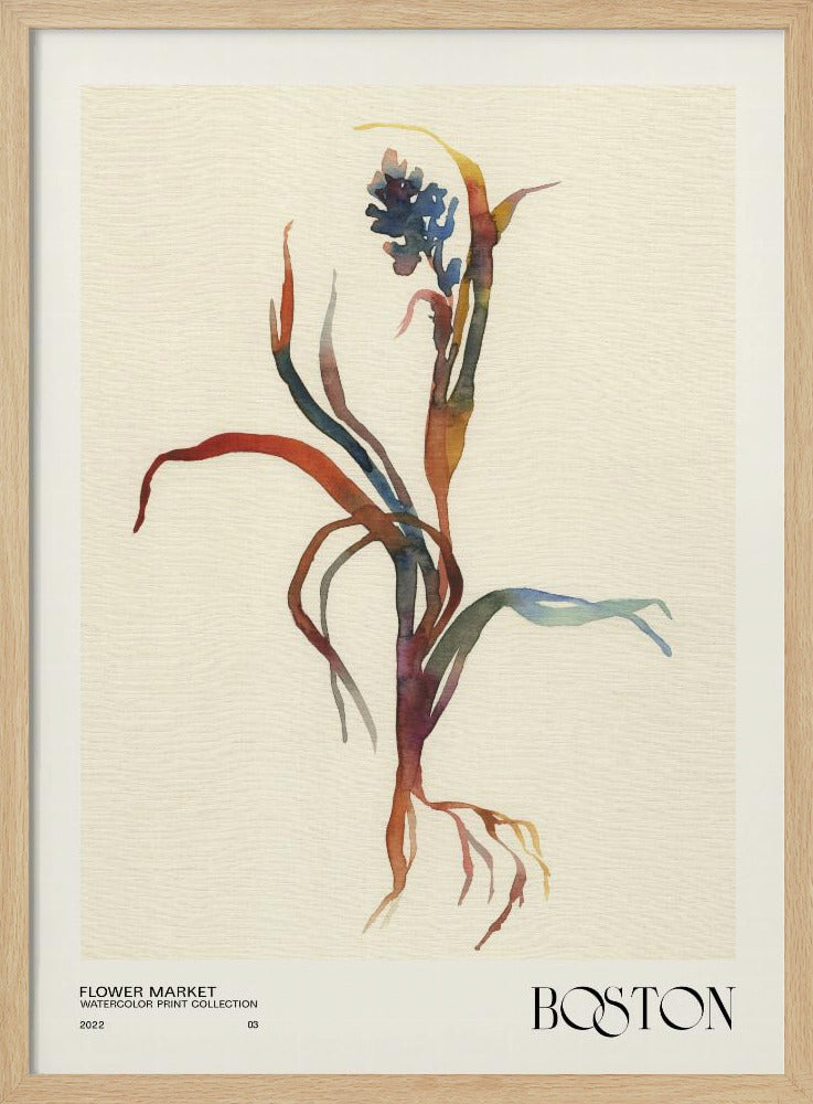 Aquarelldruck-Sammlung. Blumenmarkt – Boston | Poster