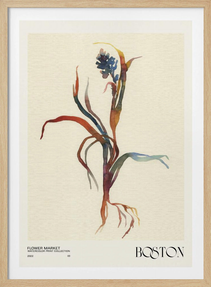 Aquarelldruck-Sammlung. Blumenmarkt – Boston | Poster