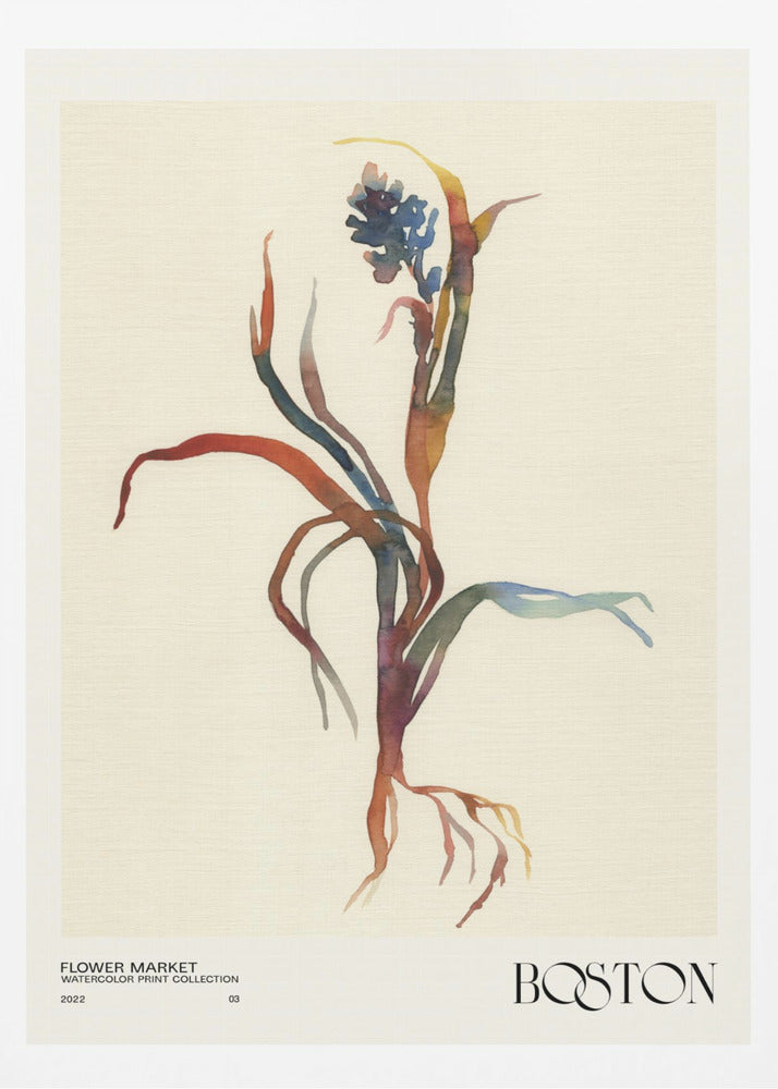 Aquarelldruck-Sammlung. Blumenmarkt – Boston | Poster