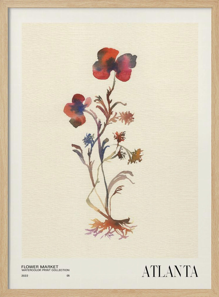 Aquarelldruck-Sammlung. Blumenmarkt – Atlanta | Poster