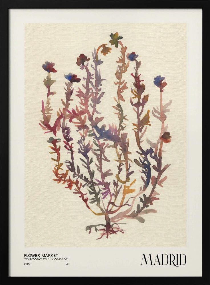 Aquarelldrucksammlung. Blumenmarkt - Madrid | Poster