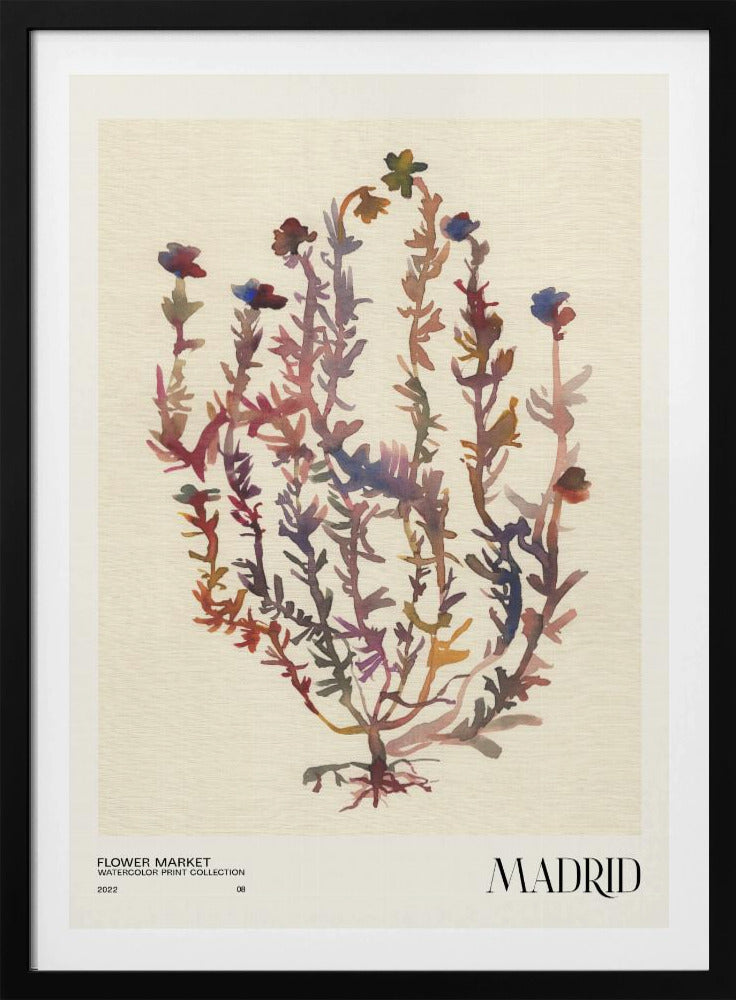Aquarelldrucksammlung. Blumenmarkt - Madrid | Poster