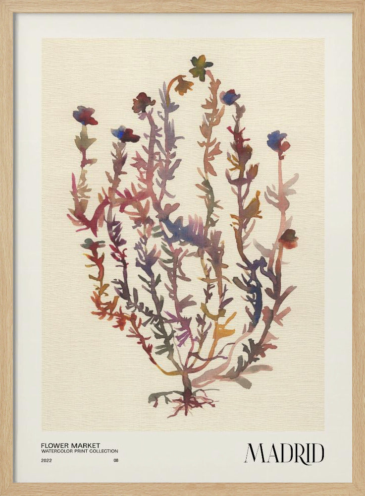 Aquarelldrucksammlung. Blumenmarkt - Madrid | Poster