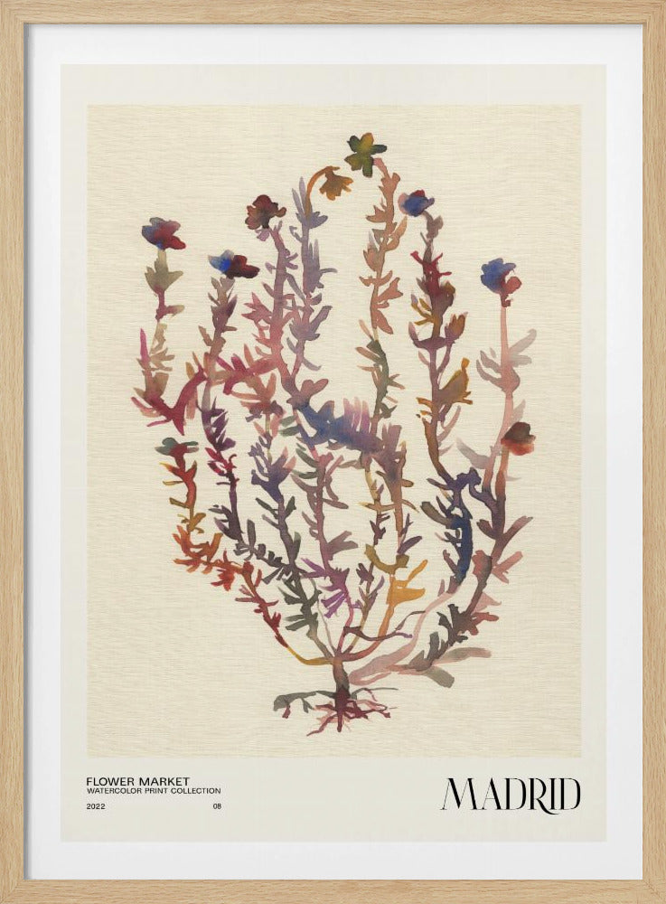 Aquarelldrucksammlung. Blumenmarkt - Madrid | Poster