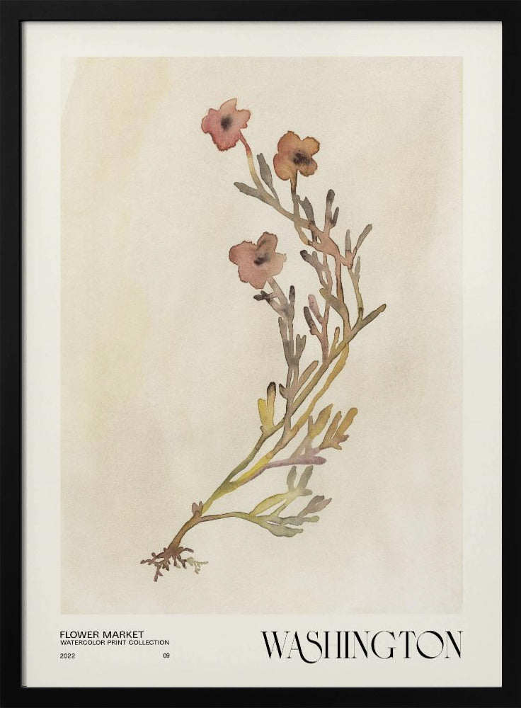 Aquarelldruck-Sammlung. Blumenmarkt – Washington | Poster