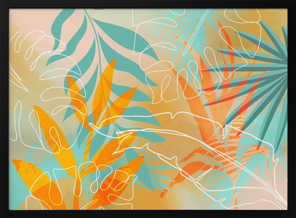 Tropical Summer Orange Turquoise | Poster