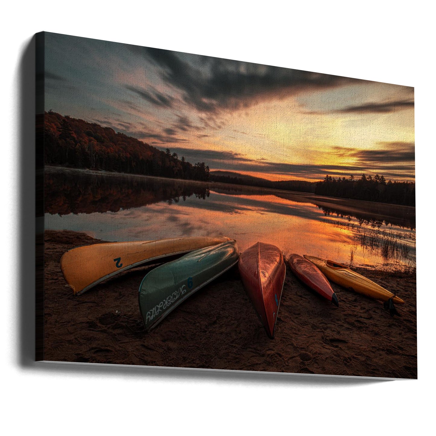 Wschód słońca nad jeziorem | Wydruki na łótnie