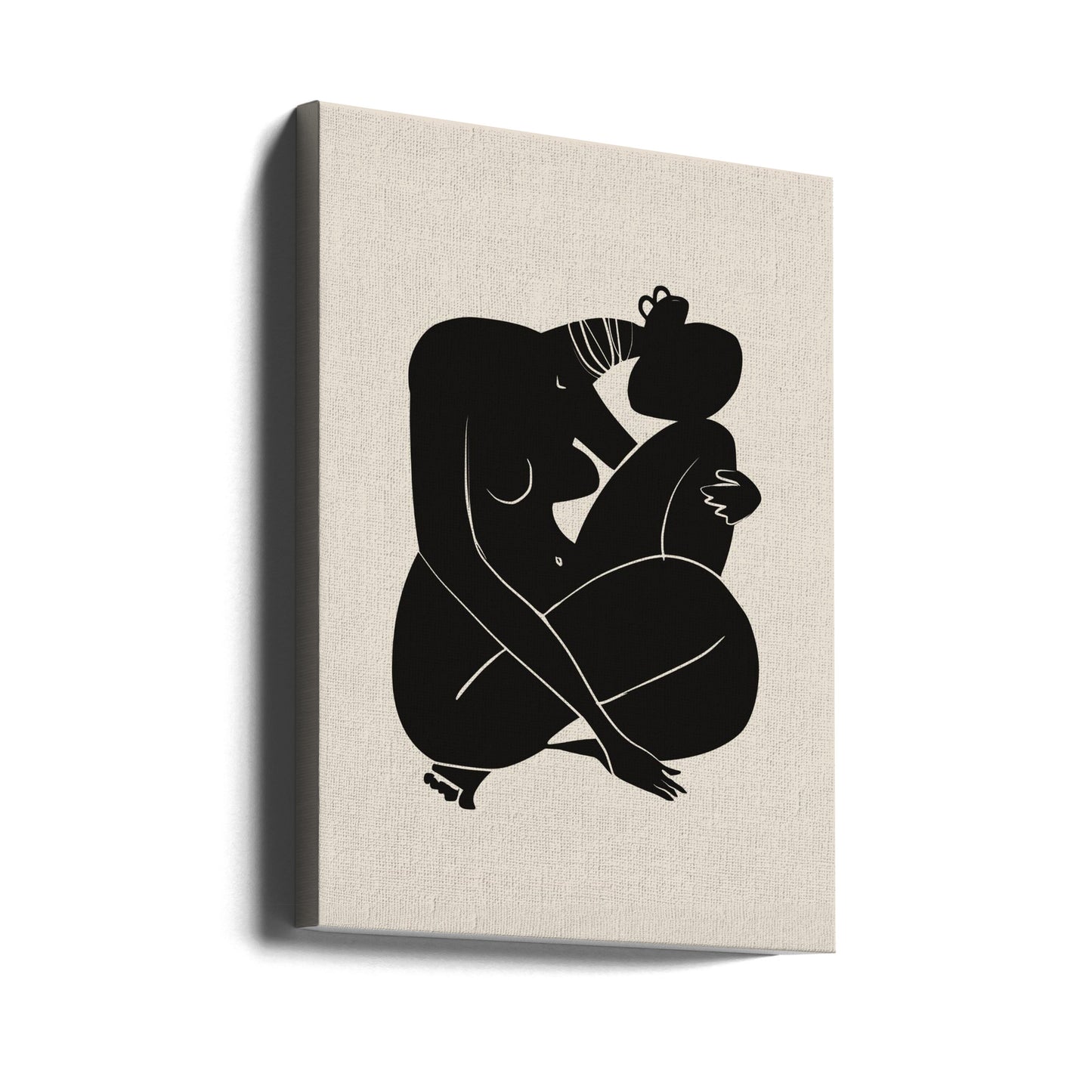 Bebé rizo africano desnudo en negro | Impresiones en Lienzo