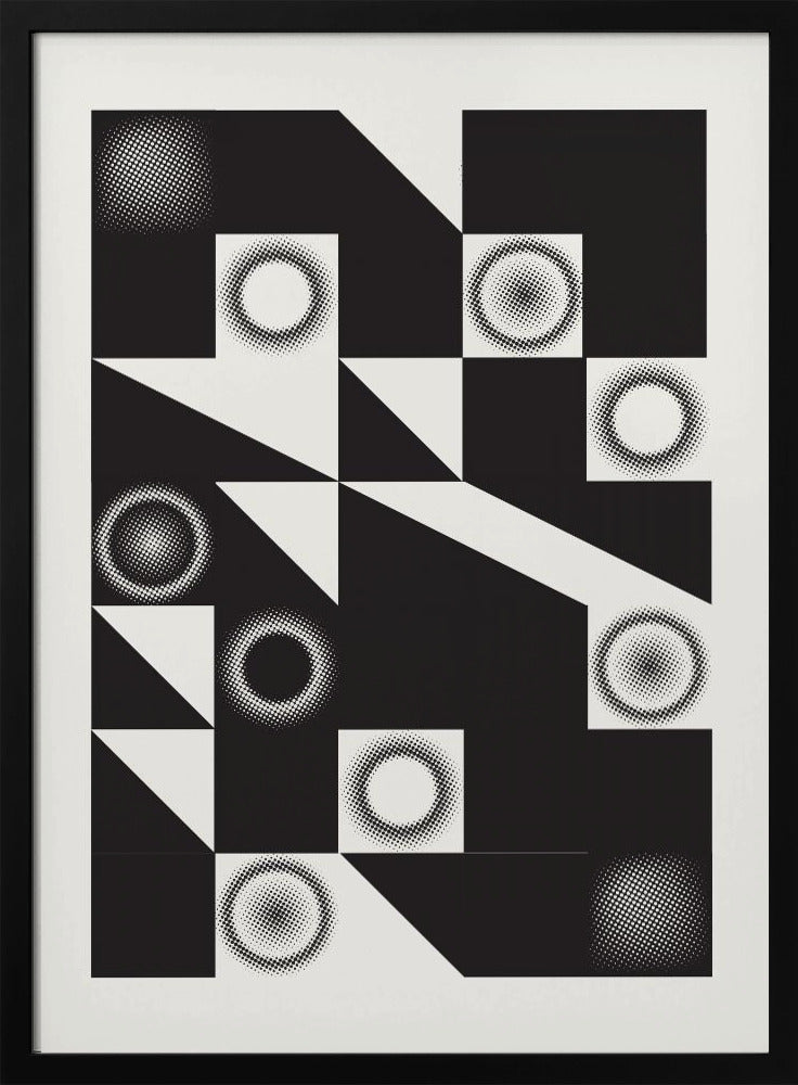 Quadrate und Dreiecke in Schwarz | Poster