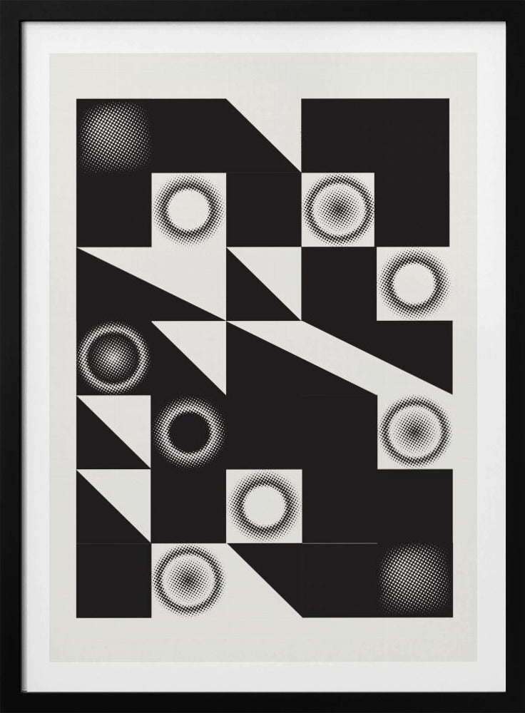 Quadrate und Dreiecke in Schwarz | Poster