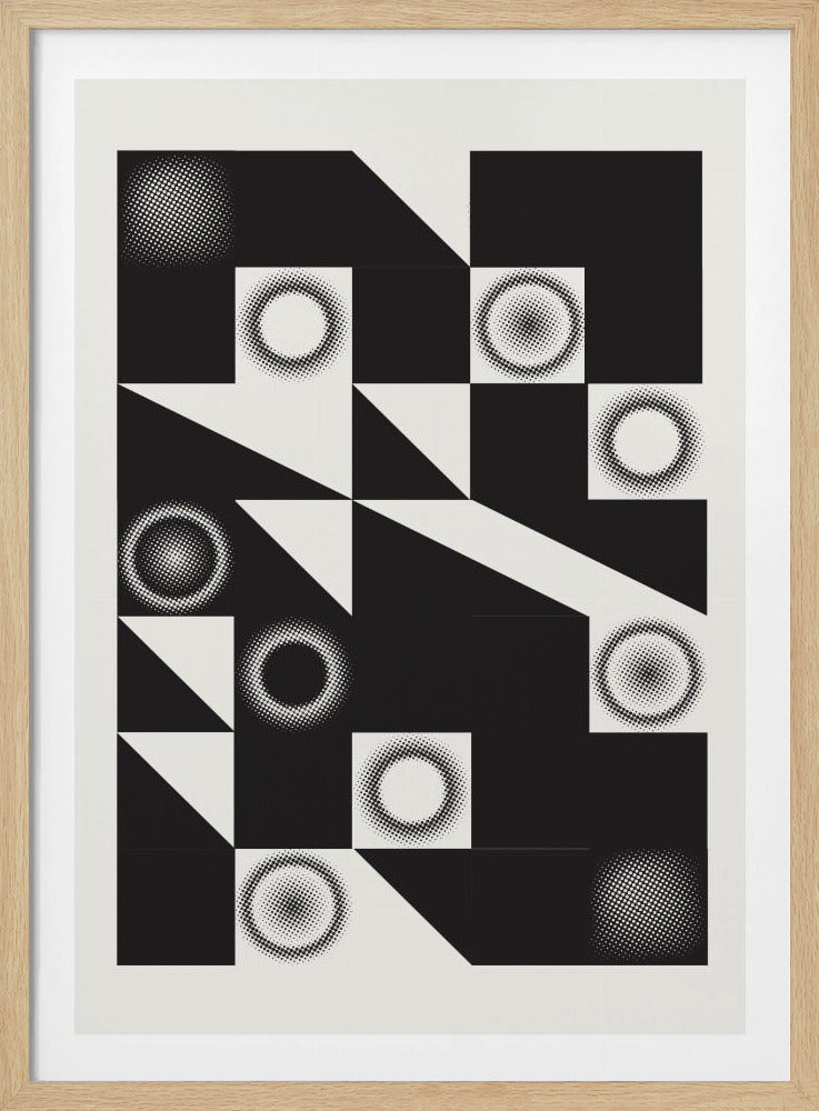 Quadrate und Dreiecke in Schwarz | Poster