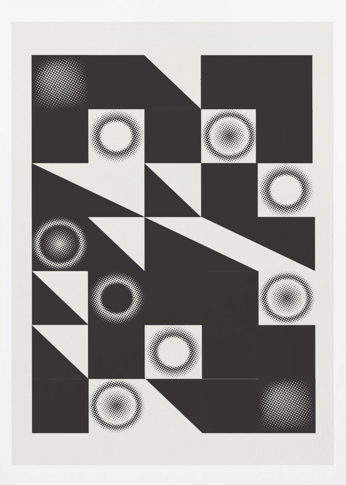 Quadrate und Dreiecke in Schwarz | Poster