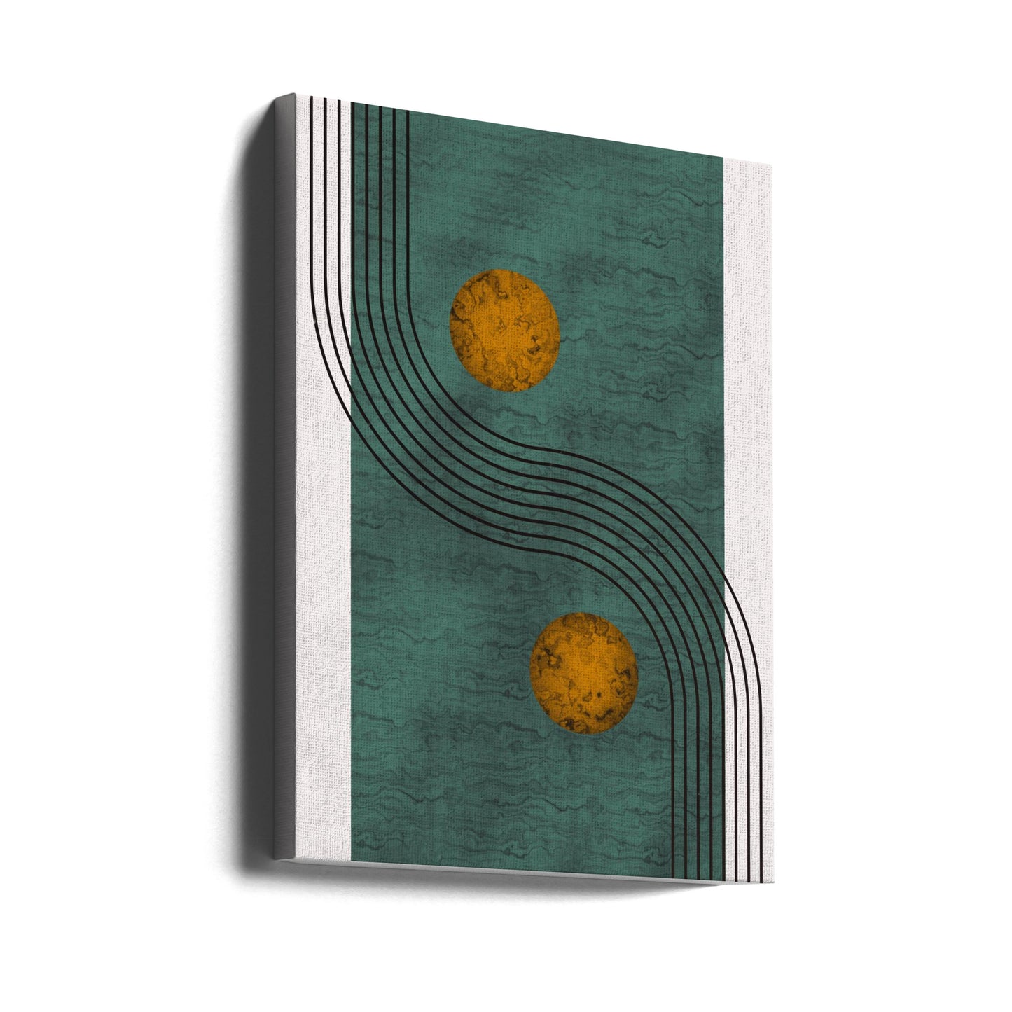 Mármol aguamarina con esfera dorada | Impresiones en Lienzo