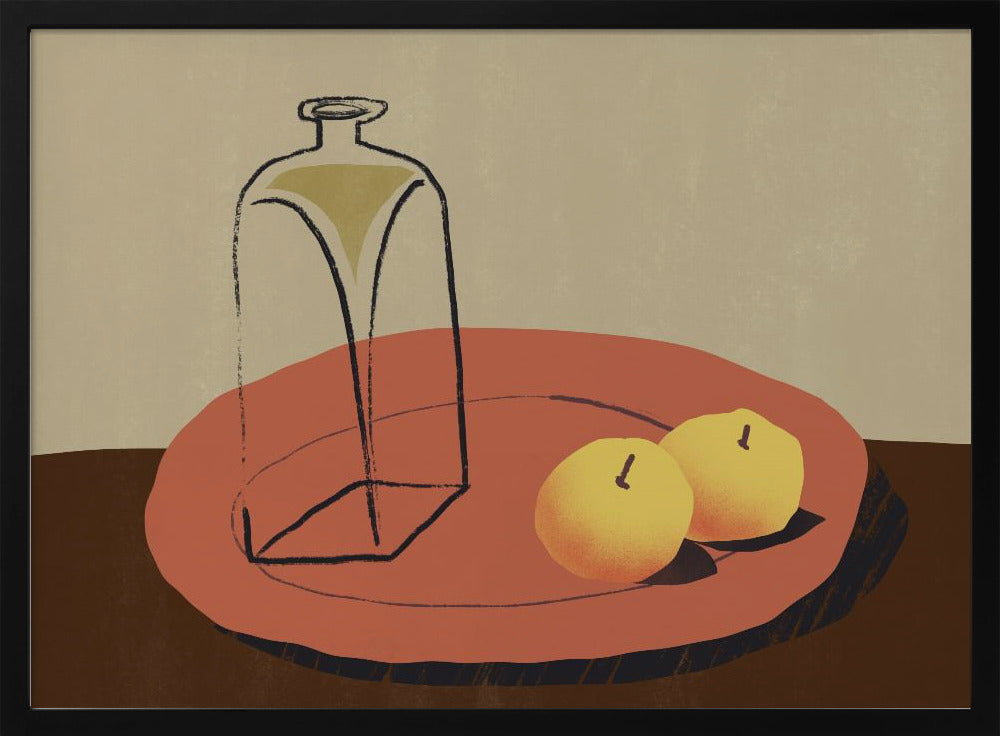 Glas und Apfel | Poster - Kunstdruck