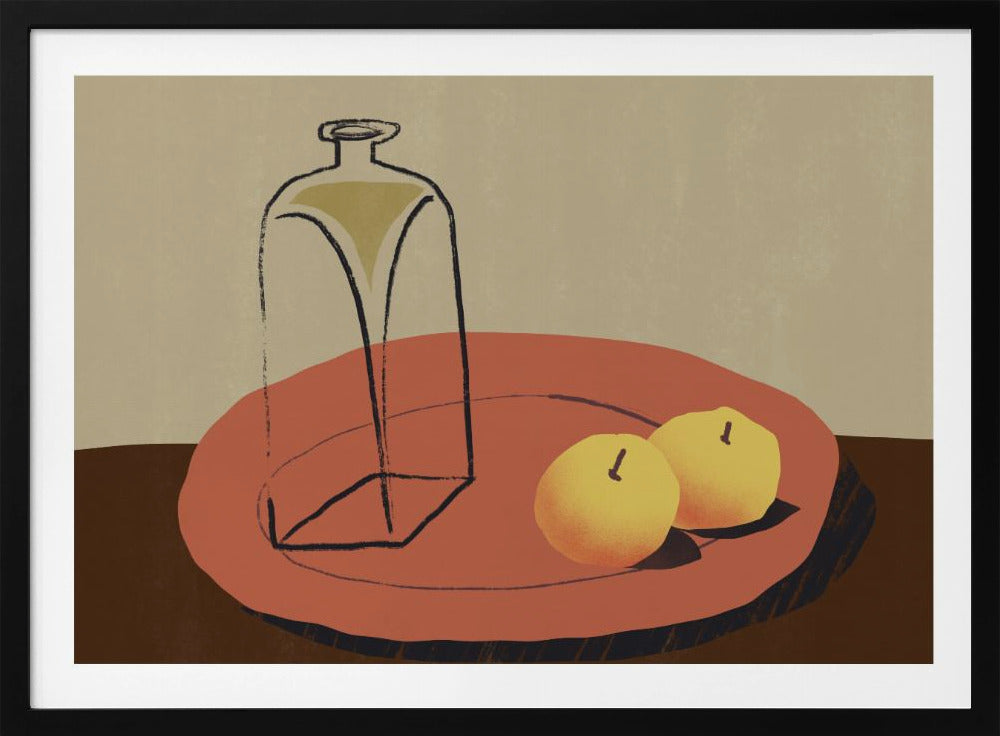 Glas und Apfel | Poster - Kunstdruck