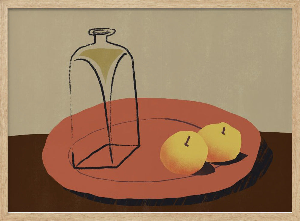 Glas und Apfel | Poster - Kunstdruck