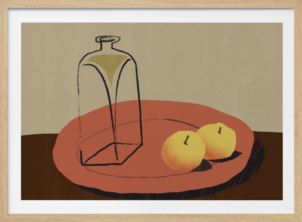 Glas und Apfel | Poster - Kunstdruck