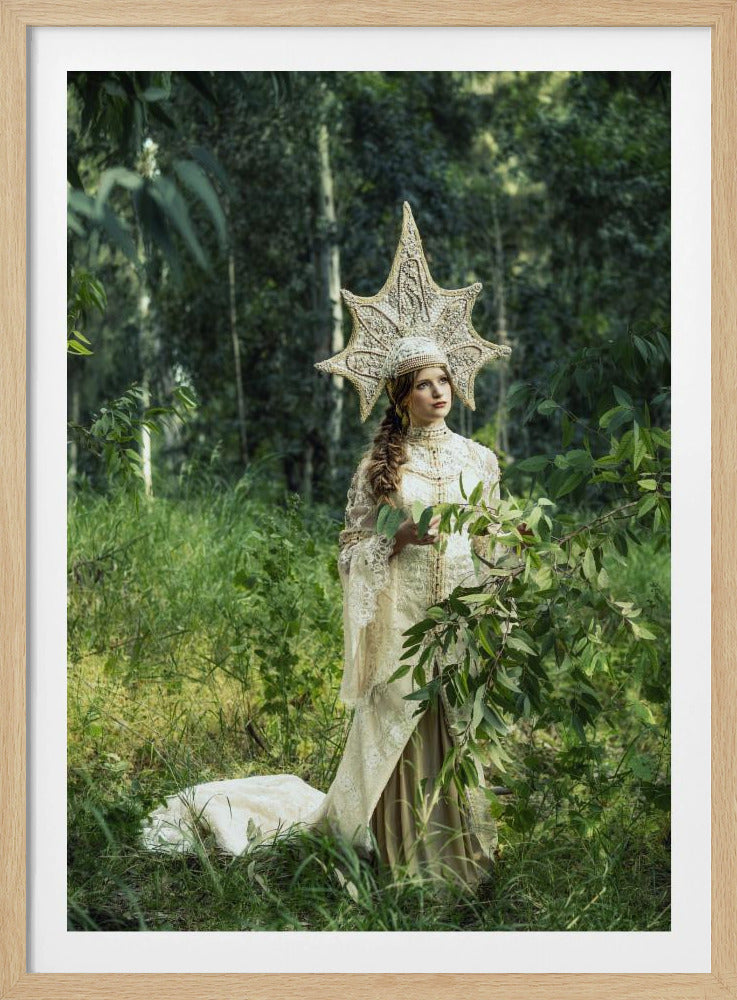 Young lady in forest | Poster