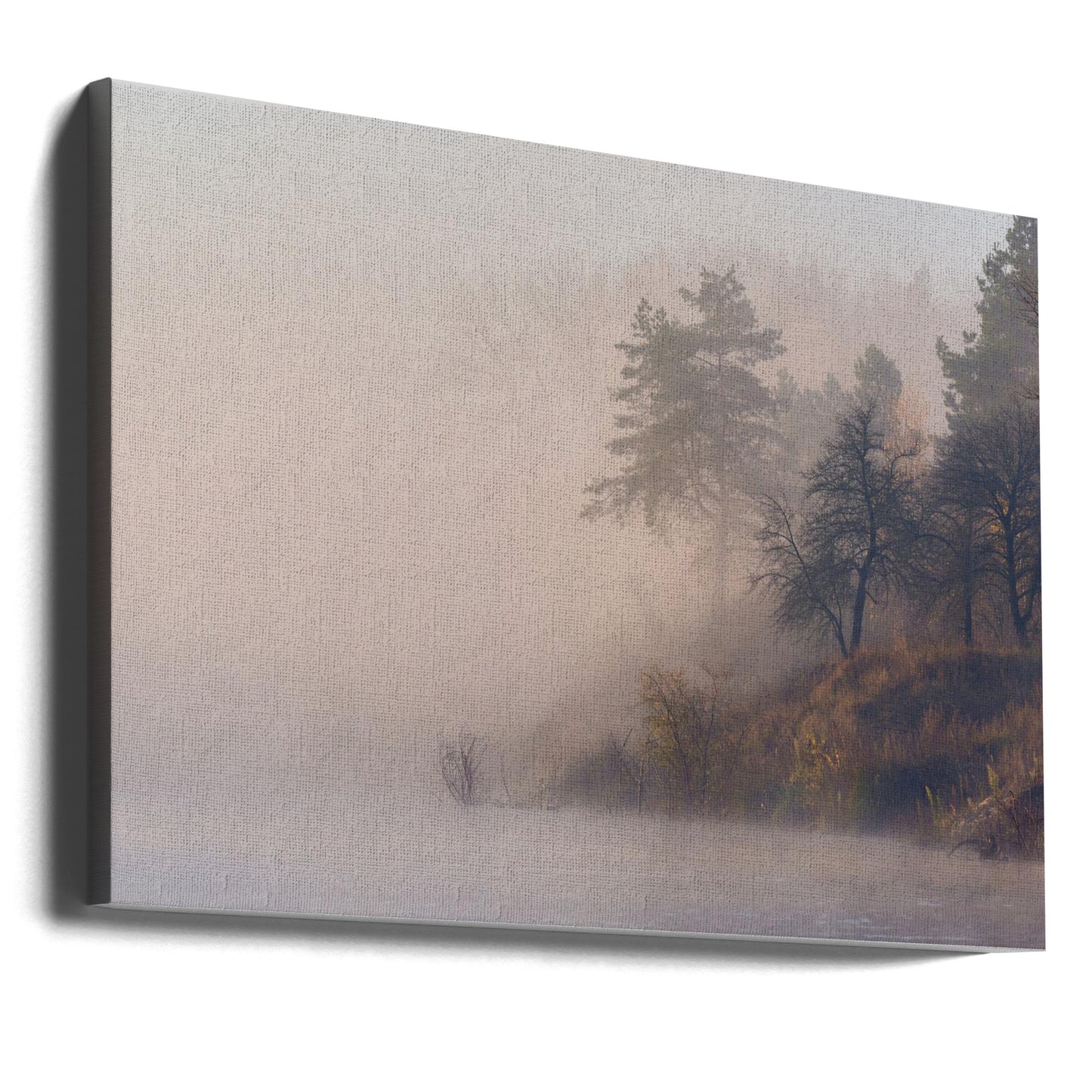 Sumuinen syysaamu joella | Canvastaulut