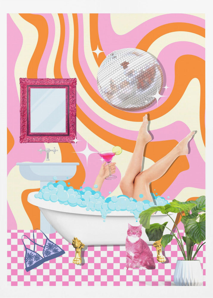 Groovy Bathtub Bliss | Poster