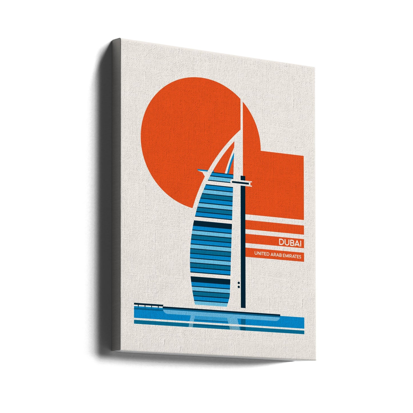 Dubai Burj Al Arab Minimalist Retro Travel Print | Canvas