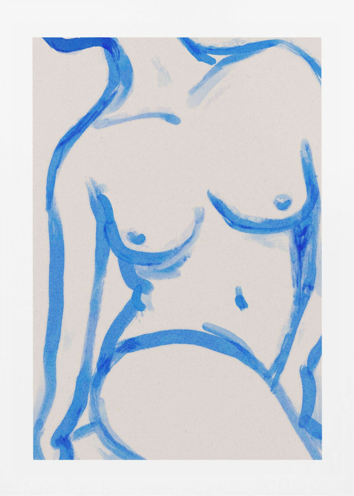 Blaue Kontur Akt | Poster