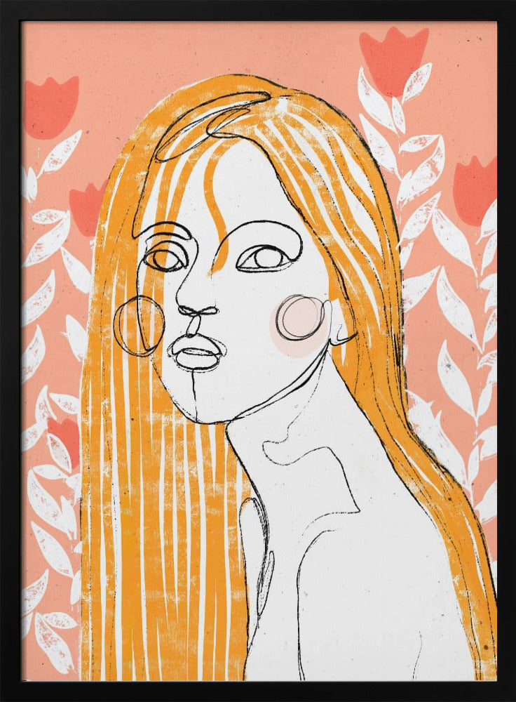 Das Tulpenmädchen (Pfirsich) | Poster