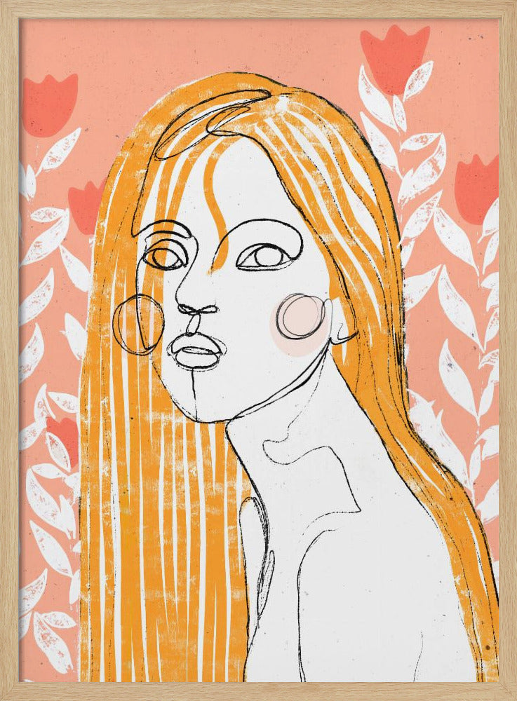 Das Tulpenmädchen (Pfirsich) | Poster