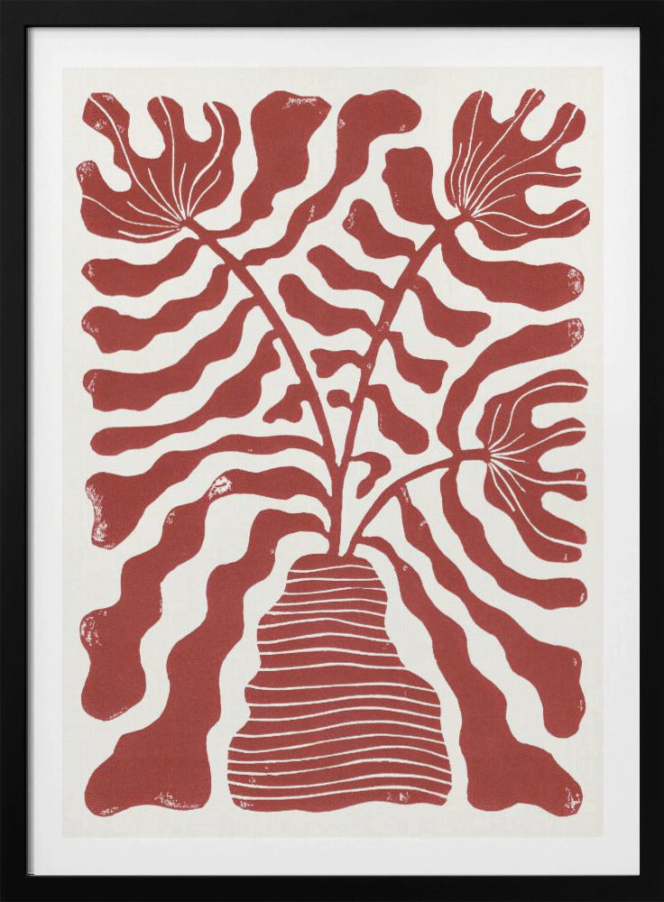 Rote Blumen in einer Vase | Poster