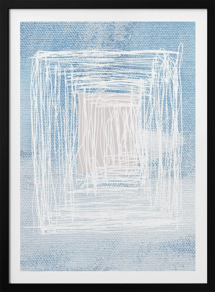 Weiße lineare Muster mit geometrischem Design | Poster