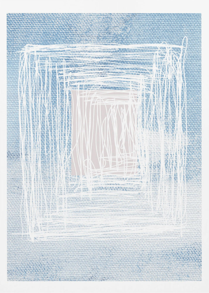 Weiße lineare Muster mit geometrischem Design | Poster