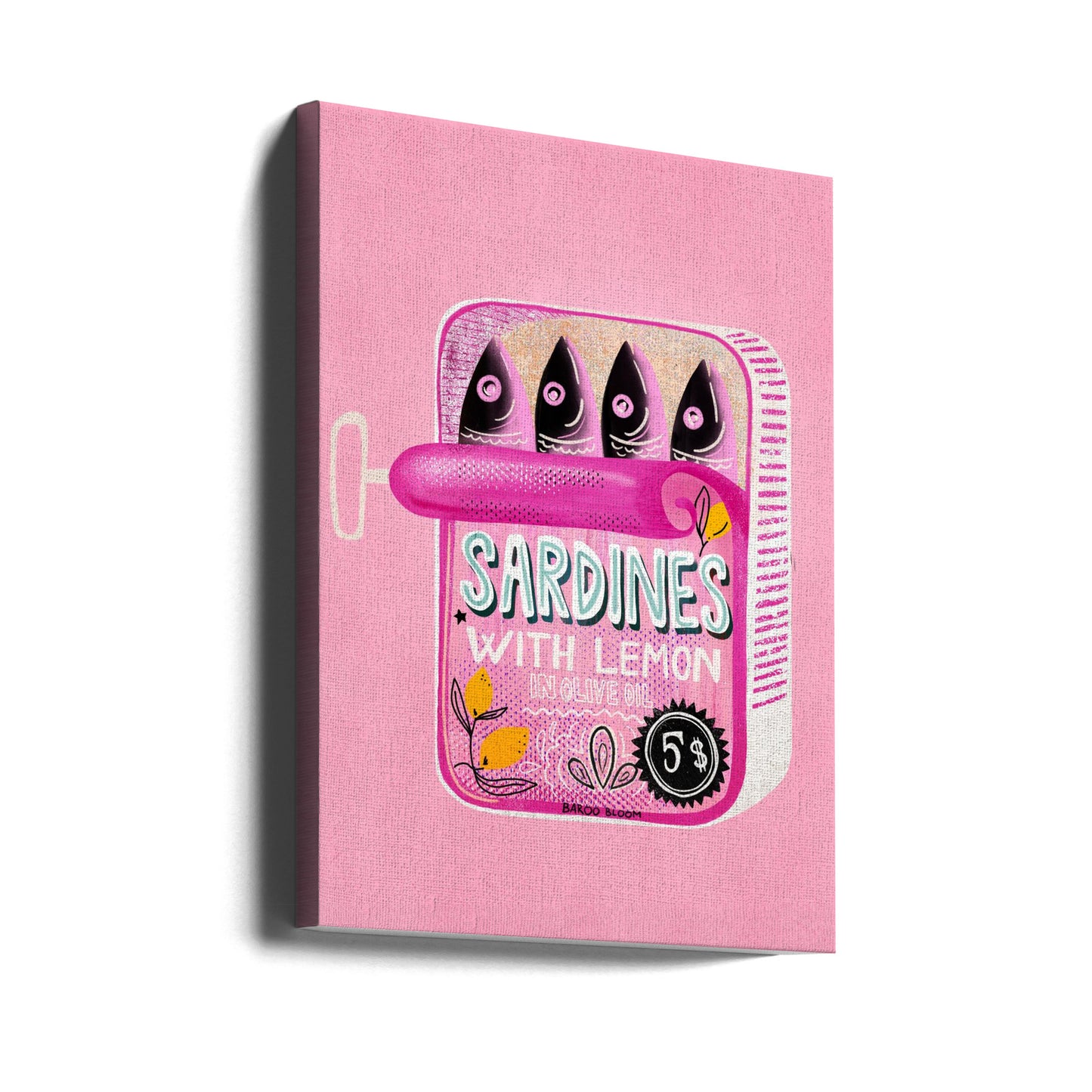 Sardines Tin Can Pink | Canvas