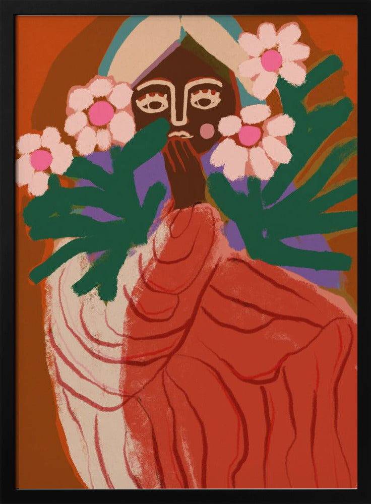 Schüchternes Blumenmädchen | Poster