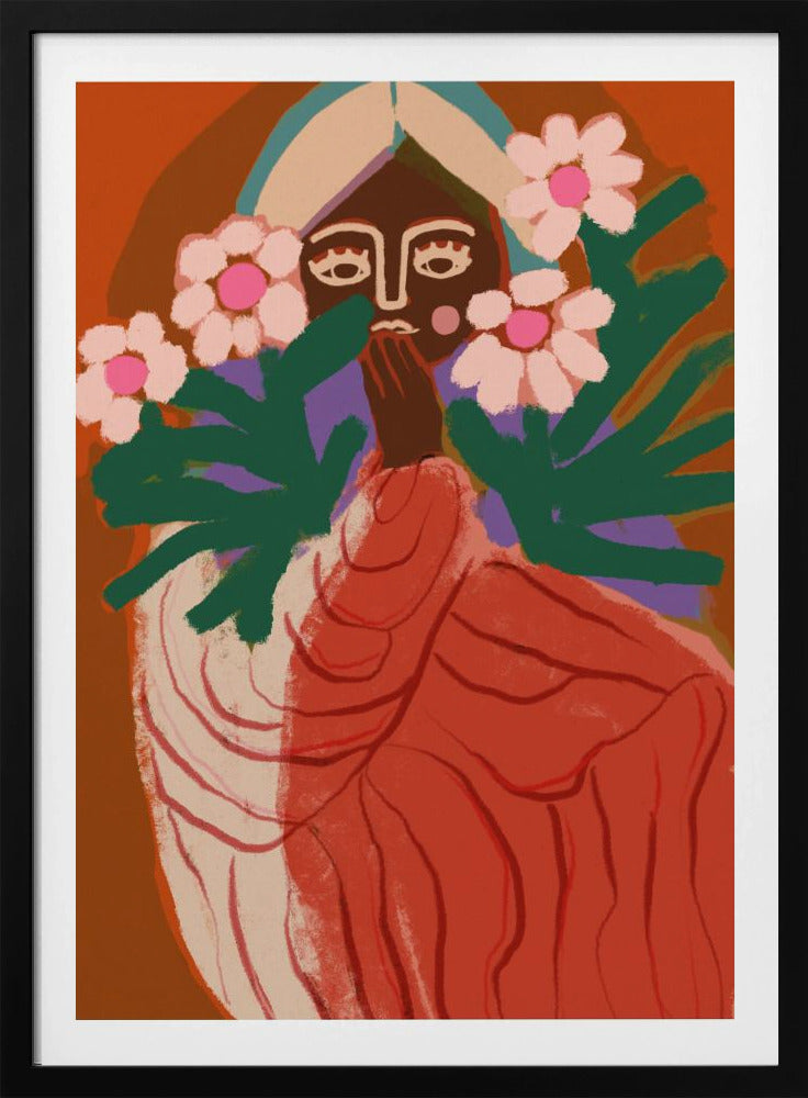 Schüchternes Blumenmädchen | Poster