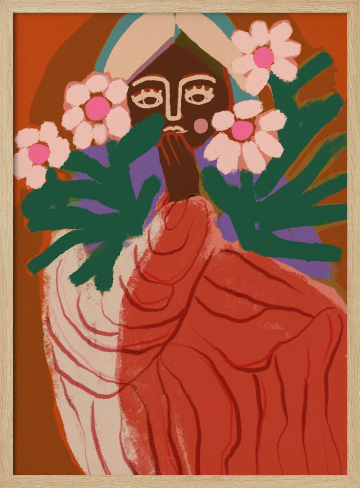 Schüchternes Blumenmädchen | Poster